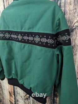 Vintage Carhartt Santa Fe Coat JQ0458 USA Made Size L Aztec Western Navajo