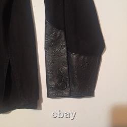 Vintage Carlos Falchi Tooled Leather Western Shirt Made in Italy Designer Rare