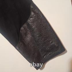 Vintage Carlos Falchi Tooled Leather Western Shirt Made in Italy Designer Rare