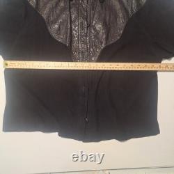 Vintage Carlos Falchi Tooled Leather Western Shirt Made in Italy Designer Rare