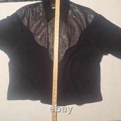 Vintage Carlos Falchi Tooled Leather Western Shirt Made in Italy Designer Rare