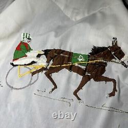 Vintage Chain Stitch Hand Embroidery Western Cowboy Pearl Snap Shirt Sz 16.5-35