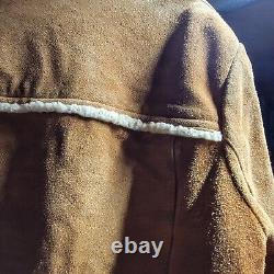 Vintage Chapparal Leather Fleece Lined Coat Size Mens L