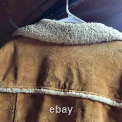 Vintage Chapparal Leather Fleece Lined Coat Size Mens L
