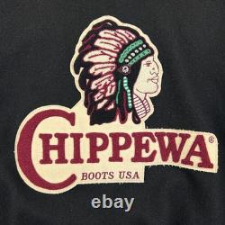 Vintage Chippewa Boots USA Varsity Jacket Mens Large Wool Leather Western