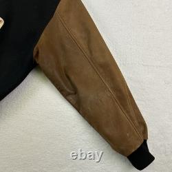 Vintage Chippewa Boots USA Varsity Jacket Mens Large Wool Leather Western