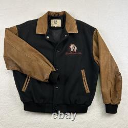 Vintage Chippewa Boots USA Varsity Jacket Mens Large Wool Leather Western