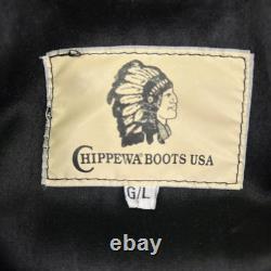 Vintage Chippewa Boots USA Varsity Jacket Mens Large Wool Leather Western