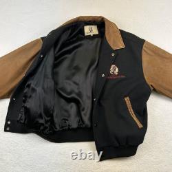 Vintage Chippewa Boots USA Varsity Jacket Mens Large Wool Leather Western