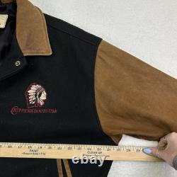 Vintage Chippewa Boots USA Varsity Jacket Mens Large Wool Leather Western