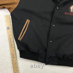 Vintage Chippewa Boots USA Varsity Jacket Mens Large Wool Leather Western