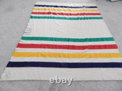 Vintage Clean Lg Size Hudson Bay 4 Point Trade Blanket Clsc Look Capote Styl