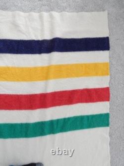 Vintage Clean Lg Size Hudson Bay 4 Point Trade Blanket Clsc Look Capote Styl