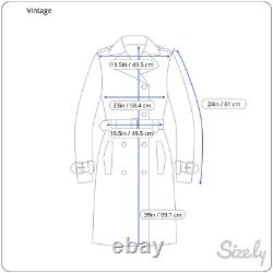 Vintage Coat Mens Large Wool Liner Leather Sawtooth Trench Western Belted Brown