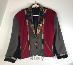 Vintage Coloratura Size Large Southwestern Western Wool Coat Jacket Colorful