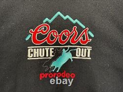 Vintage Coors Light Letterman Jacket Pro Rodeo Chute Out Western Quilt-Lined 90s