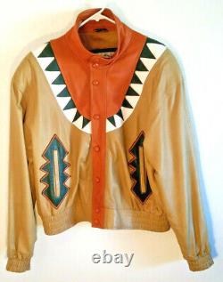 Vintage Cottonwood Creek men's size Large western leather jacket coat bomber