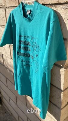 Vintage Cowboy Western T Shirt Stiles Family Round Up Echo Basin Ranch 1990s L