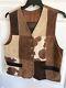 Vintage Cowhide Express Leather Vest Women's Size Large Brown Cowhide Western