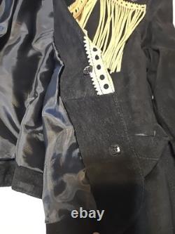 Vintage Cripple Creak black suede westerns woman's jacket with fringe. Size XL
