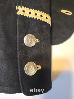 Vintage Cripple Creak black suede westerns woman's jacket with fringe. Size XL