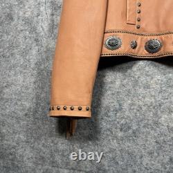 Vintage Cripple Creek Leather Jacket Womens Size L Beautiful Fringe Stud Western