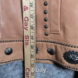 Vintage Cripple Creek Leather Jacket Womens Size L Beautiful Fringe Stud Western