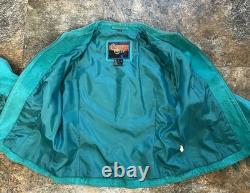 Vintage Cripple Creek Turquoise Leather Fringe Jacket Western Women's Size Large