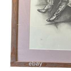 Vintage D. W. Flynn Cowboy on Bed Lithograph Graphite No. 137/500 USA 1970s Gay