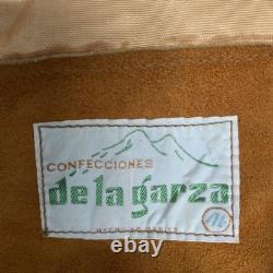 Vintage De La Garza 1960's Leather Fringe Jacket Western Heavy Suede XL Size 46