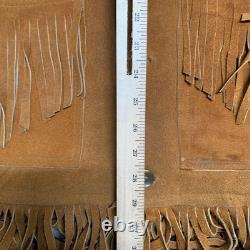 Vintage De La Garza 1960's Leather Fringe Jacket Western Heavy Suede XL Size 46
