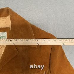 Vintage De La Garza 1960's Leather Fringe Jacket Western Heavy Suede XL Size 46