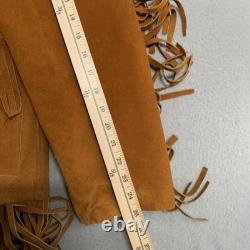 Vintage De La Garza 1960's Leather Fringe Jacket Western Heavy Suede XL Size 46