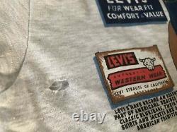 Vintage Deadstock Levi Strauss & Co T Shirt L 90s USA Cowboy Western Nos Levi's