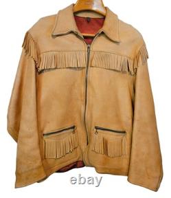 Vintage Deerskin Leather Western Jacket / Fringe Buckskin / 1970s / M/L