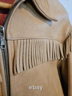 Vintage Deerskin Leather Western Jacket / Fringe Buckskin / 1970s / M/L