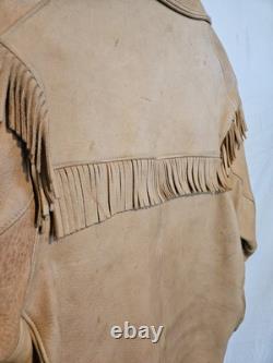 Vintage Deerskin Leather Western Jacket / Fringe Buckskin / 1970s / M/L