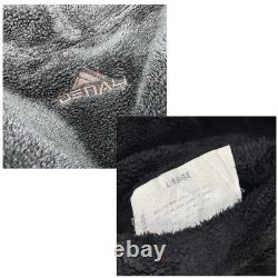 Vintage Denali Brown & Black Fleece Horse Western Revisable Long Hooded Jacket