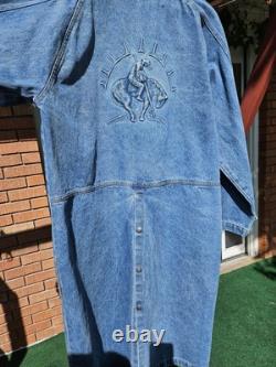 Vintage Denim 3D Embossed Duster The End of the Trail Western Native American
