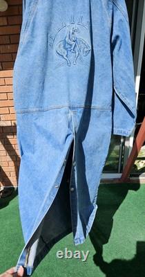 Vintage Denim 3D Embossed Duster The End of the Trail Western Native American