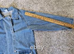 Vintage Denim 3D Embossed Duster The End of the Trail Western Native American