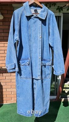 Vintage Denim Embossed, Duster, Western, Aztec, Jean Jacket