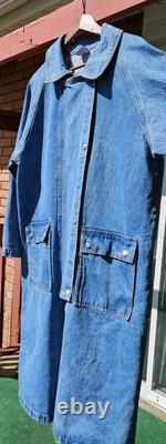 Vintage Denim Embossed, Duster, Western, Aztec, Jean Jacket