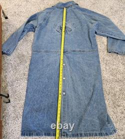 Vintage Denim Embossed, Duster, Western, Aztec, Jean Jacket