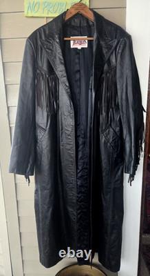 Vintage Diamond Leathers Men's Fringed Cowboy Jacket Western Style Duster Large