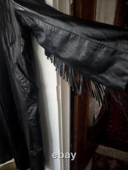 Vintage Diamond Leathers Men's Fringed Cowboy Jacket Western Style Duster Large