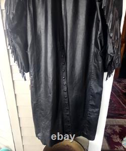 Vintage Diamond Leathers Men's Fringed Cowboy Jacket Western Style Duster Large