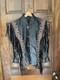 Vintage Diamond Plate genuine leather motorcycle/western fringe jacket
