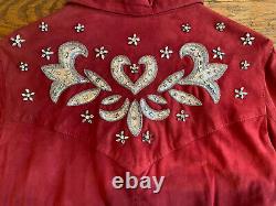 Vintage Double D Ranch Suede Leather/ Jeweled embellished Shirt