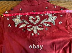 Vintage Double D Ranch Suede Leather/ Jeweled embellished Shirt